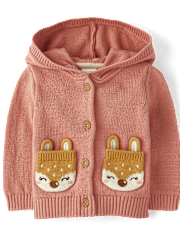 Girls Applique Crochet Deer Hoodie - Homegrown by Gymboree