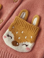 Girls Applique Crochet Deer Hoodie - Homegrown by Gymboree