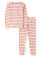 Girls Striped Snug Fit Thermal Pajamas - Gymmies