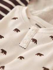 Kids Bear Snug Fit Thermal Henley Pajamas - Gymmies