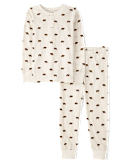 Kids Bear Snug Fit Thermal Henley Pajamas - Gymmies