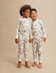 Kids Forest Animal Snug Fit Thermal Henley Pajamas - Gymmies