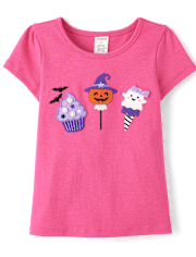 Girls Embroidered Halloween Dessert Top - Halloween