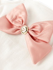 Girls Oversized Bow Puff Sleeve Top - Campus Cuties
