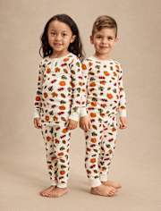 Kids Leaf Snug Fit Thermal Henley Pajamas - Gymmies