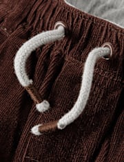 Boys Corduroy Pull On Roll Cuff Pants - Little Essentials