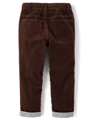 Boys Corduroy Pull On Roll Cuff Pants - Little Essentials