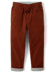Boys Corduroy Pull On Roll Cuff Pants - Little Essentials
