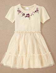 Robe tutu fleurie brodée pour fille - Magical Meadows