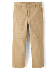 Kids Paint Splatter Relaxed Chino Pants - Campus Cuties