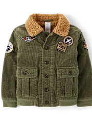 Boys Embroidered Aviator Patch Corduroy Jacket - Highland Hills