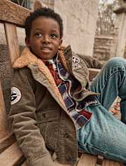 Boys Embroidered Aviator Patch Corduroy Jacket - Highland Hills