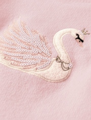 Girls Sequin Swan Sweater - On Pointe
