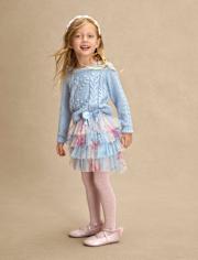 Girls Floral Tiered Mesh Tutu Skirt - On Pointe