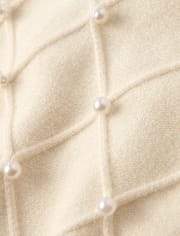Girls Faux Pearl Sweater - Petit Paris