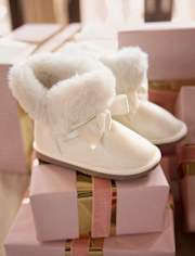 Girls Bow Chalet Boots - Little Essentials