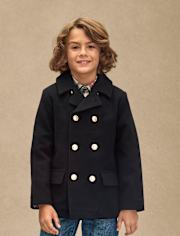 Boys Peacoat - Royal Christmas