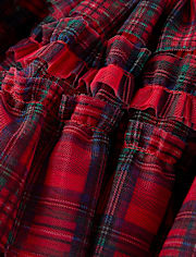 Girls Plaid Mesh Ruffle Skirt - Royal Christmas