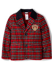 Boys Plaid Blazer - Royal Christmas