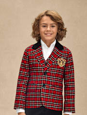 Boys Plaid Blazer - Royal Christmas