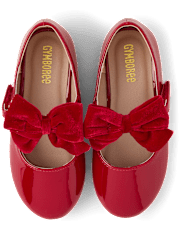 Girls Bow Ballet Flats - Royal Christmas