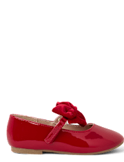 Girls Bow Ballet Flats - Royal Christmas
