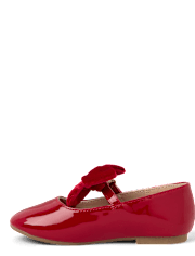 Girls Bow Ballet Flats - Royal Christmas