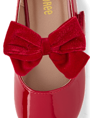 Girls Bow Ballet Flats - Royal Christmas