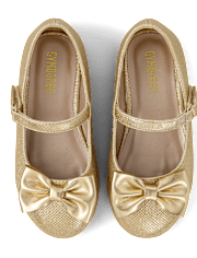 Girls Sequin Bow Ballet Flats - Royal Christmas