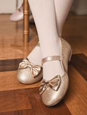 Girls Sequin Bow Ballet Flats - Royal Christmas