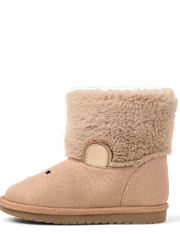 Kids Embroidered Bear Chalet Boots - First Frost