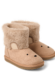 Kids Embroidered Bear Chalet Boots - First Frost