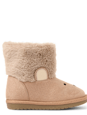 Kids Embroidered Bear Chalet Boots - First Frost