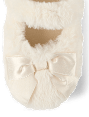 Girls Faux Fur Ballet Flat Slippers - Gymmies