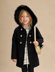 Girls Hooded Coat - Royal Christmas