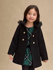 Girls Hooded Coat - Royal Christmas