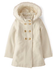 Girls Hooded Coat - Royal Christmas