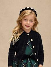 Girls Heart Charm Headband - Royal Christmas