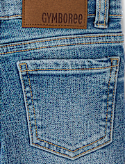 Girls Rhinestone Wide Leg Jeans - On Pointe