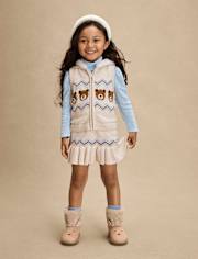 Girls Fairisle Peplum Sweater Skirt - First Frost