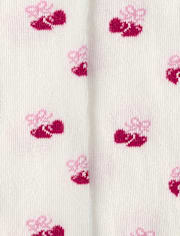 Girls Heart Cherry Cable Knit Tights 2-Pack - Mon Cheri