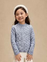 Girls Stitched Mock Neck Sweater - First Frost