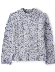 Girls Stitched Mock Neck Sweater - First Frost