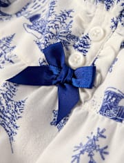 Girls Winter Toile Flannel Nightgown - Gymmies