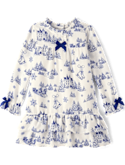 Girls Winter Toile Flannel Nightgown - Gymmies
