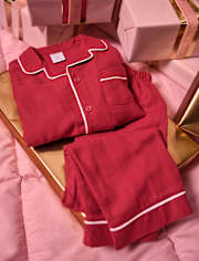 Kids Contrast Flannel Button Front Pajamas - Gymmies
