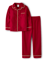 Kids Contrast Flannel Button Front Pajamas - Gymmies