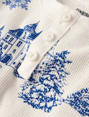 Pyjama Henley en coton ajusté pour enfant, motif toile d'hiver - Gymmies