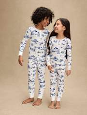 Pyjama Henley en coton ajusté pour enfant, motif toile d'hiver - Gymmies