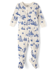 Baby Winter Toile Snug Fit Thermal Footed One Piece Pajamas - Gymmies